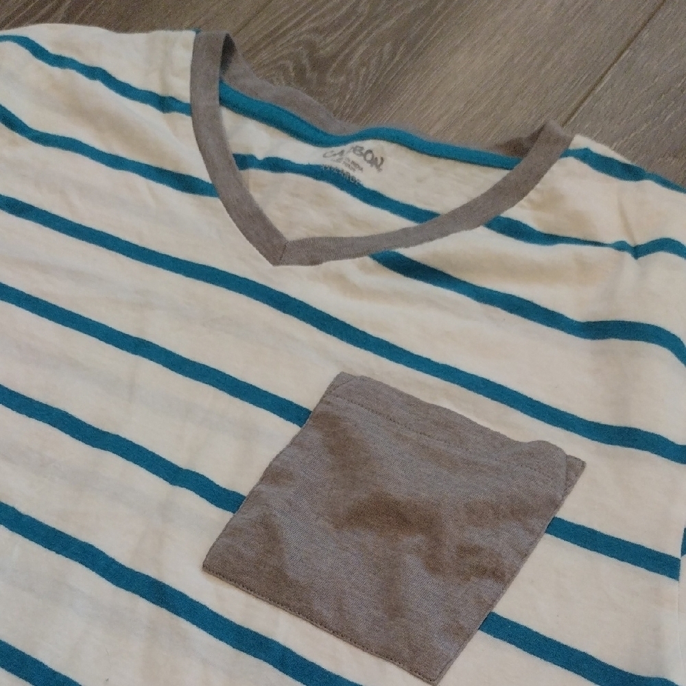 Carbon Teal and Gray V-Neck Tee - Picture 3 of 10